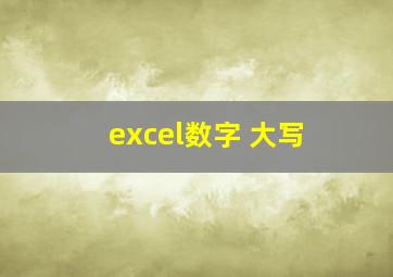 excel数字 大写